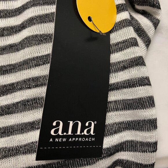 A.N.A. Striped Black & White Button Down Lightweight Tunic Top Size Large NWT - Picture 4 of 8